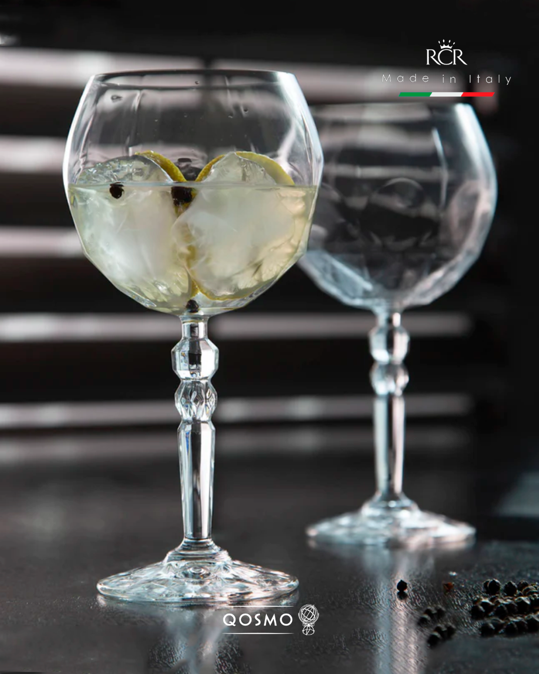 Set de 6 copas de cristal para Gin Tonic cristalería europea cristaleria itaiana QOSMOPERU