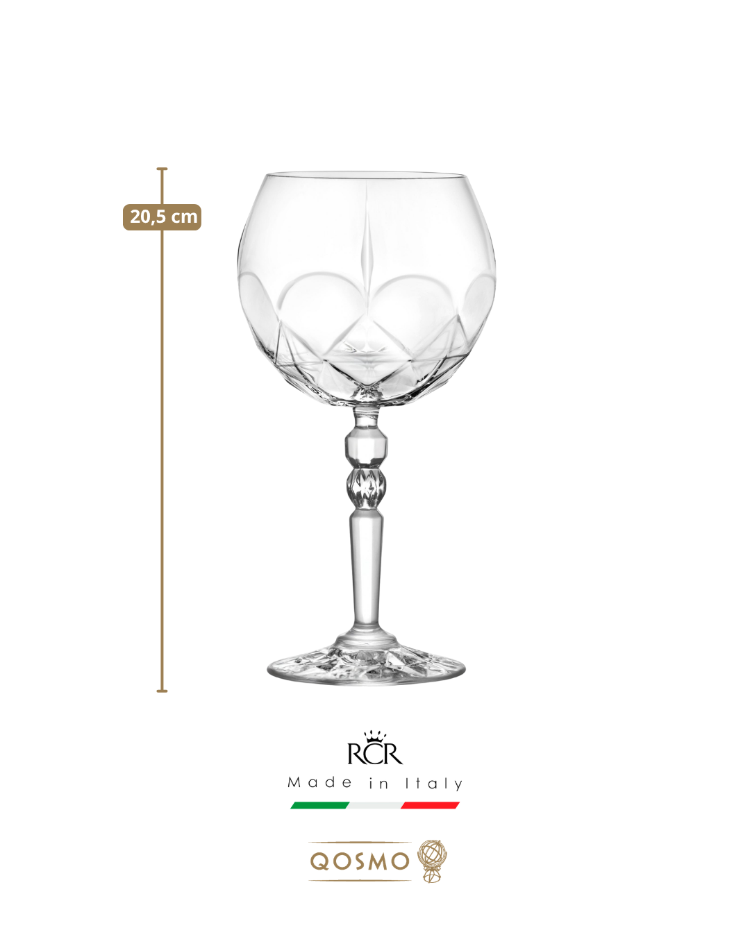 Set de 6 copas de cristal para Gin Tonic cristalería europea cristaleria itaiana QOSMOPERU